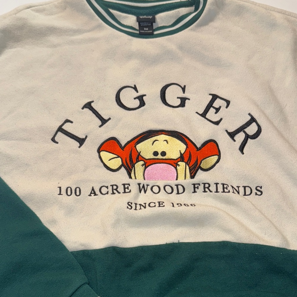 Disney Tigger 100 Acre Wood Friends Men's‎ Sweater - Green and White